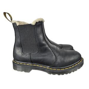 Dr. Martens Leonore Chelsea Boots Womens Size 8 Shearling Fur Lined Leather